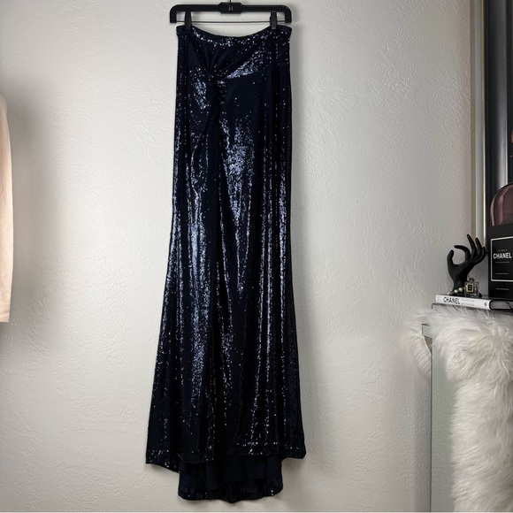 NWT Halston Heritage Blue Sequin Maxi Skirt - Studio 54 Glam/Size 8